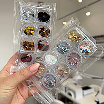 Брокат для декору нігтів перловий 8 шт., фото 5