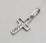 Хрест зі срібла з куб.цирконієм, фото 2