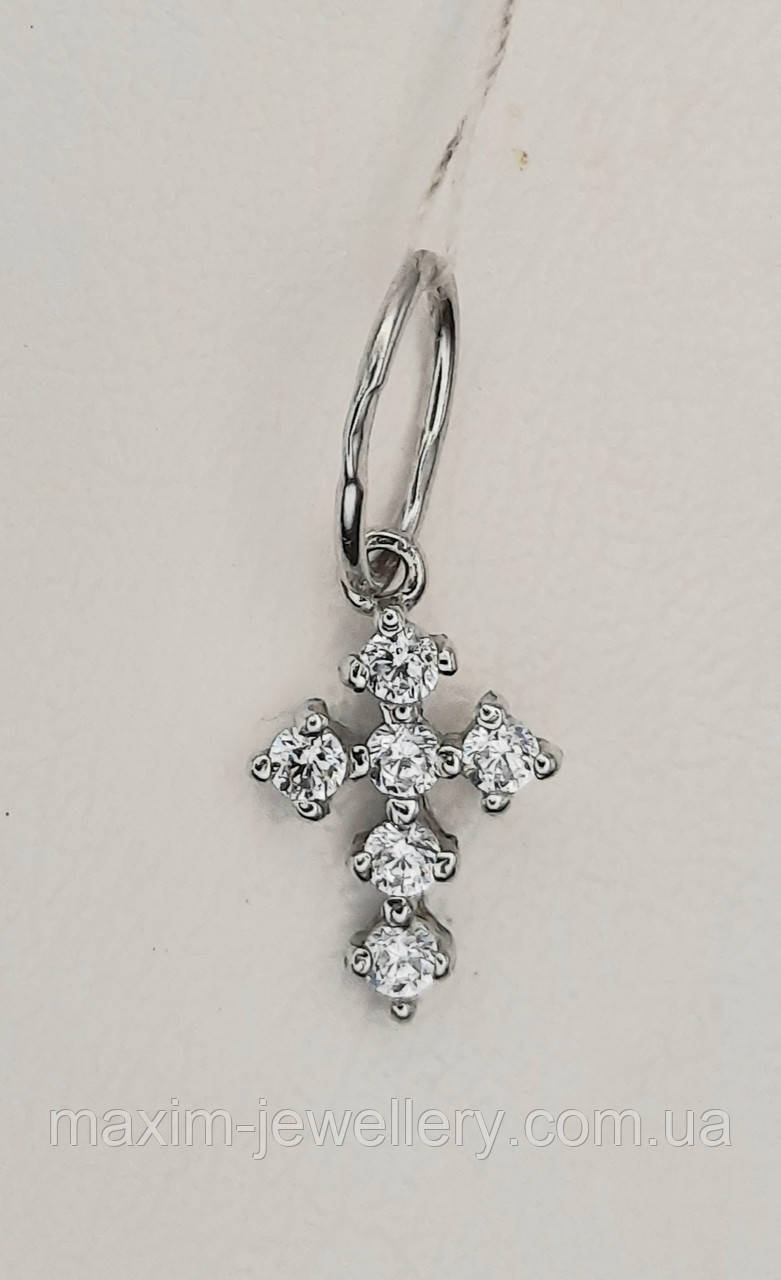 Хрест зі срібла з куб.цирконієм, фото 1