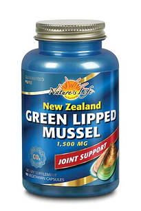 Nature's Life New Zealand Green Lipped Mussel 1500 mg Новозеландські зелені мідії, 90 капсул на 30 днів. До 12/2027