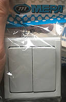 Вимикач подвійний накладний МЕРА