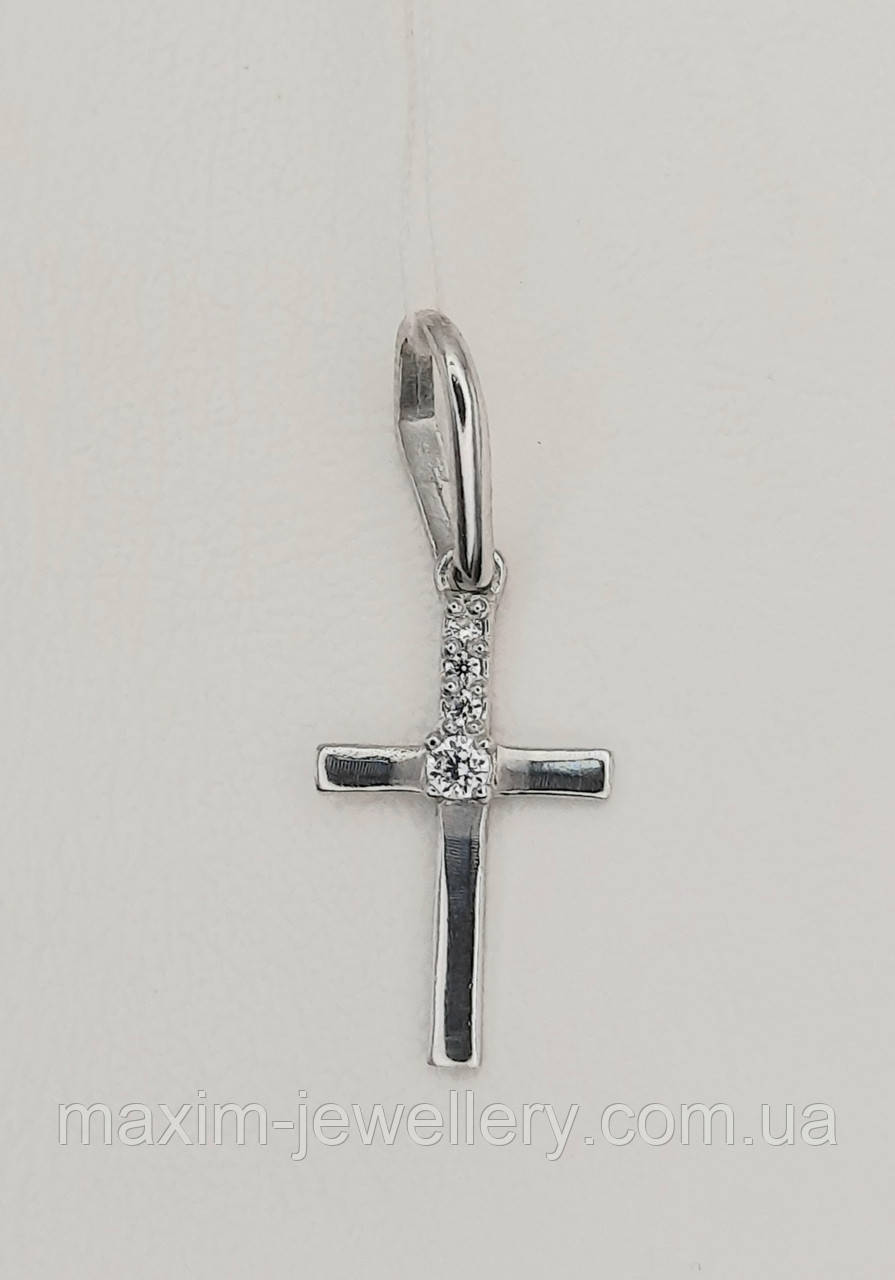 Хрест зі срібла з куб.цирконієм, фото 1