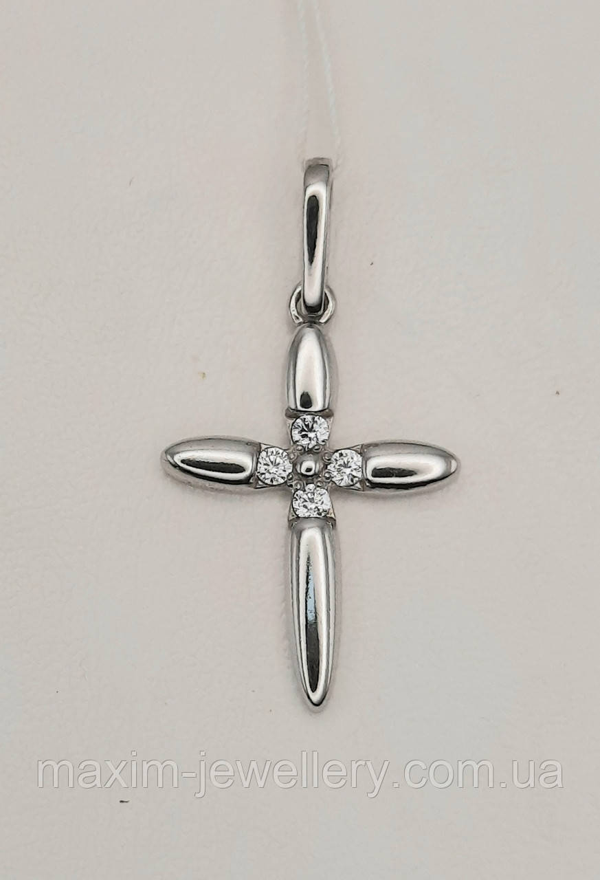 Хрест зі срібла з куб.цирконієм, фото 1