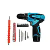 Акумуляторний шурупокрут у з набором інструментів.Два акумулятора, потужна зарядка.12v AT-CD1201-24c, фото 3