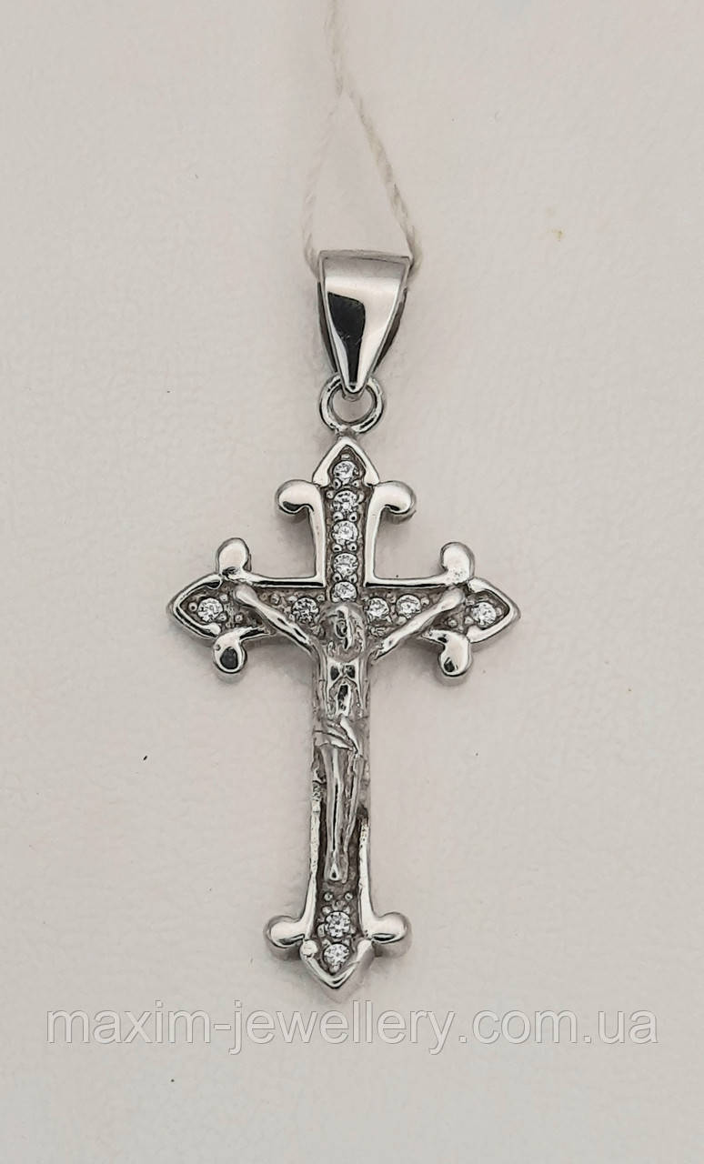 Хрест зі срібла з куб.цирконієм, фото 1