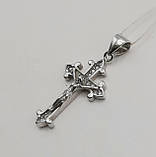 Хрест зі срібла з куб.цирконієм, фото 2