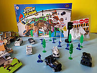 Ігровий набір Побудуй дорогу, Поліцейский відділок, килимок-пазл, машинки, солдатики, світлофор, аксесуари