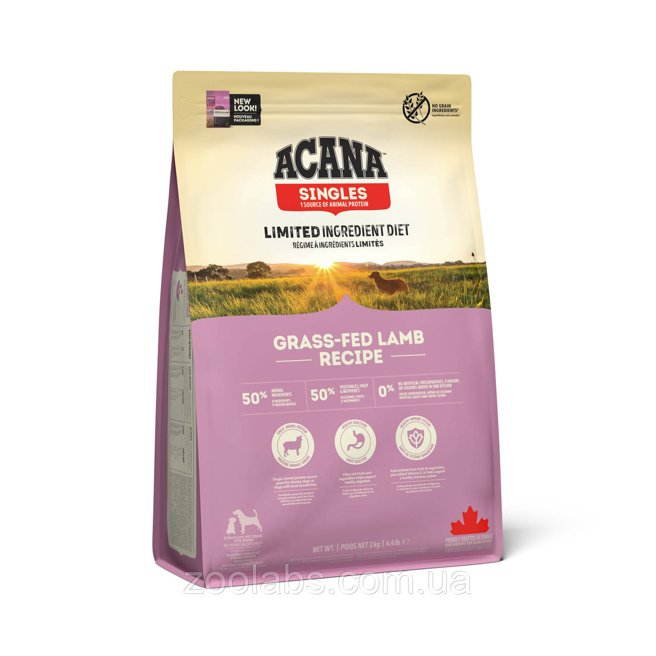 Acana Grass Fed Lamb 2 кг | Сухий корм для собак ягня з яблуком