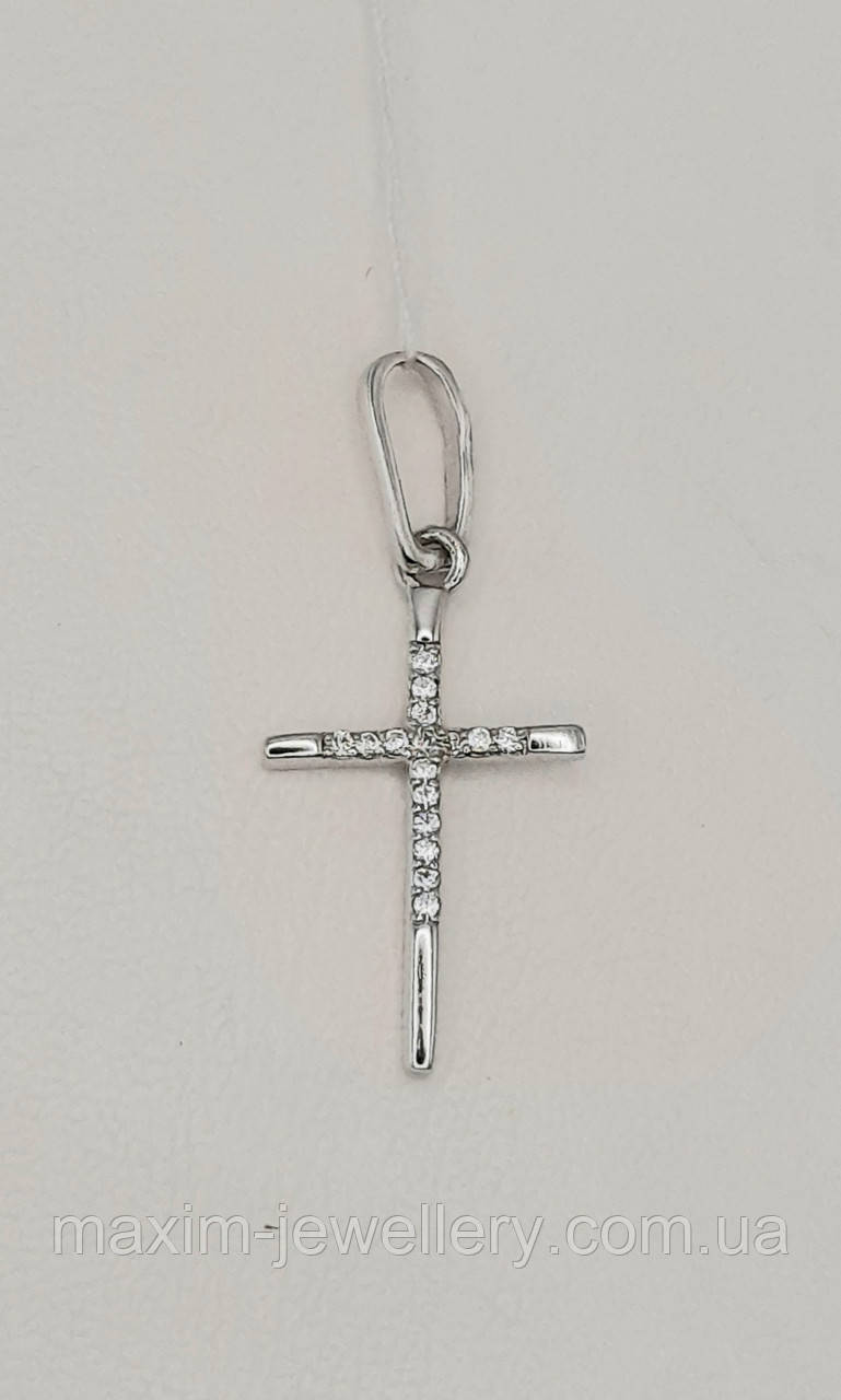 Хрест зі срібла з куб.цирконієм, фото 1