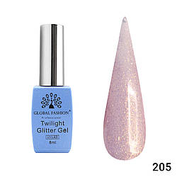 Гель-лак Global Fashion Twilight Glitter 205, 8 мл