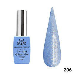 Гель-лак Global Fashion Twilight Glitter 206, 8 мл