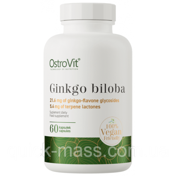 Вітаміни для пам'яті Гінкго білоба Ostrovit Ginkgo Biloba - 60 капс