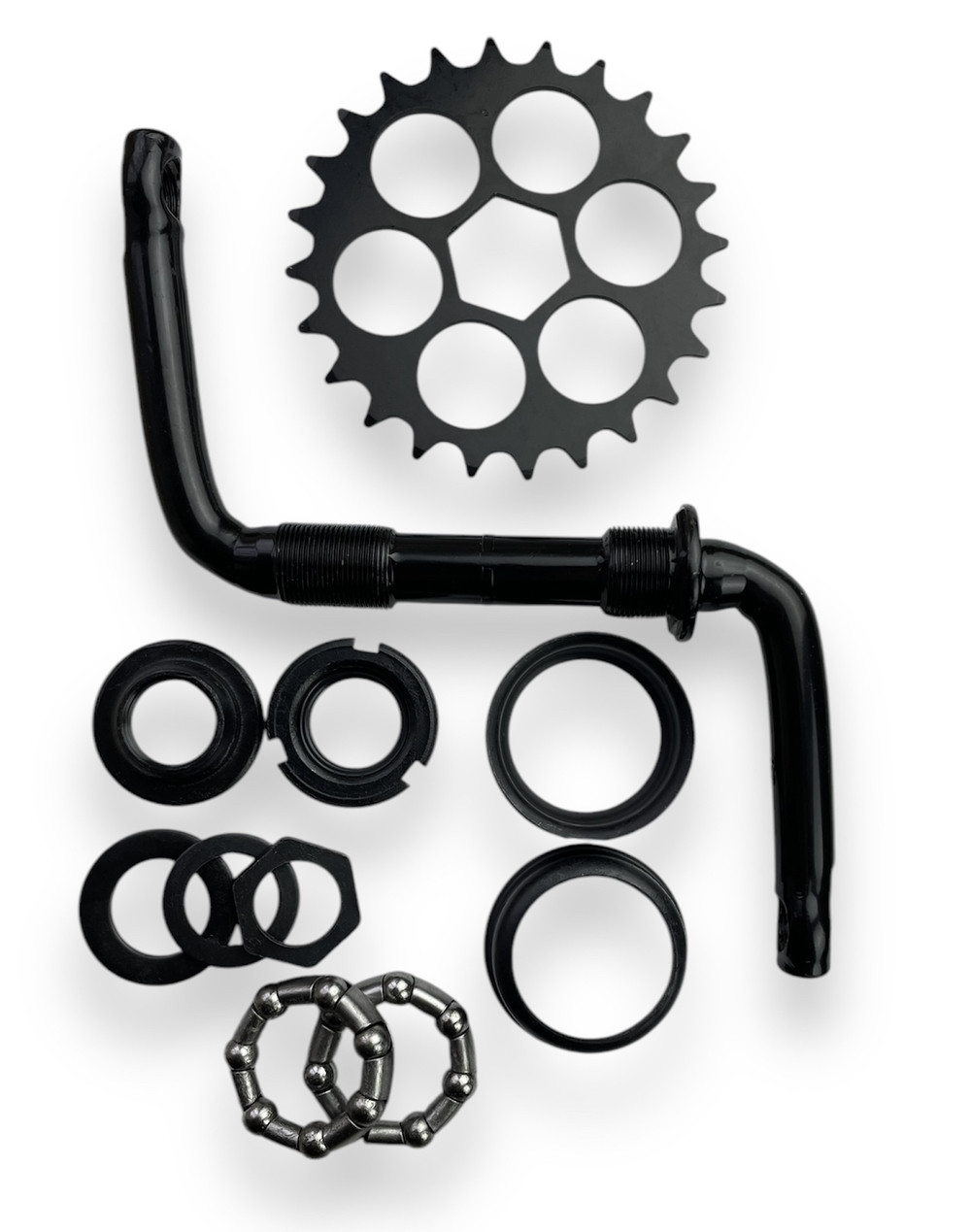 Шатуни для дитячих велосипедів (американка) 24T зуба, 89 мм довжина, з чашками і підшипниками, фото 1