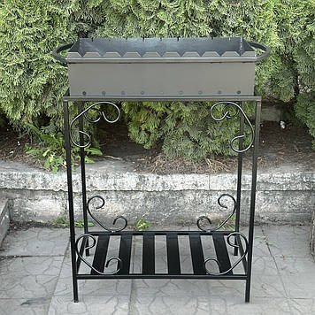 Мангал із дровницею на 9 шампурів 3 мм