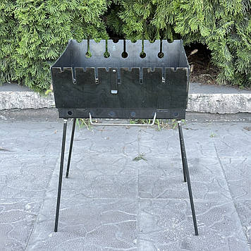 Переносний Мангал-валіза на 6 шампурів 2 мм