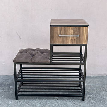 Банкетка-консоль з одним висувним ящиком Чорний каркас вибір