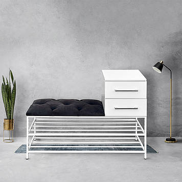 Банкетка-консоль з двома висувними ящиками Білий каркас вибір