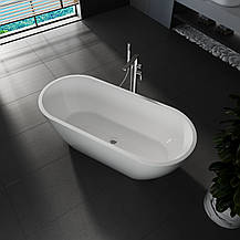 Ванна акрилова окремостояча суцільнолита AquaLuxe 1700x750 White з сифоном, фото 5