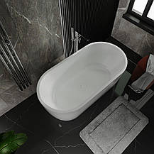 Ванна акрилова окремостояча суцільнолита PureLine 1600x800 White з сифоном, фото 5