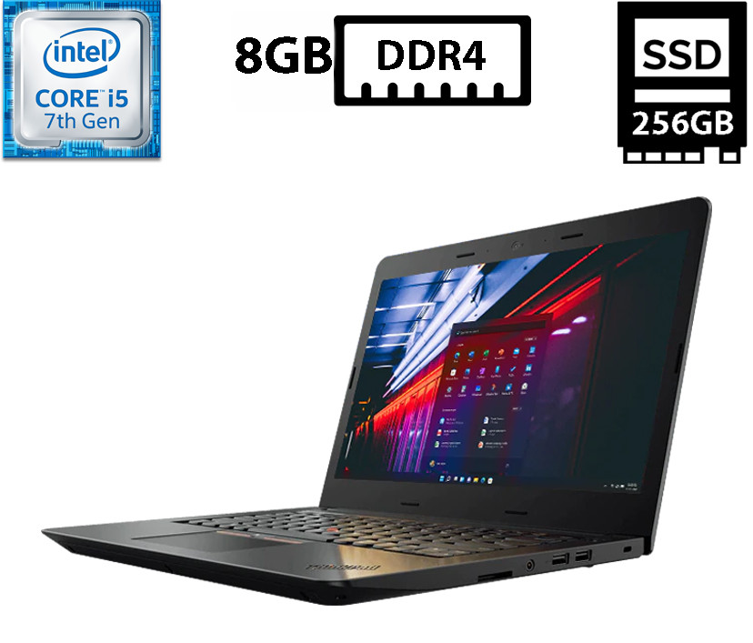 Ноутбук Lenovo ThinkPad E470/14"TN 1366x768/Core i5-7200U 2.50GHz/8GB DDR4/SSD 256GB/Intel HD Graphics Б/В