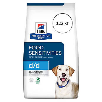 Сухий корм (Хіллс) для собак при харчовій алергії з качкою та рисом Hill's Prescription Diet d/d 1,5 кг