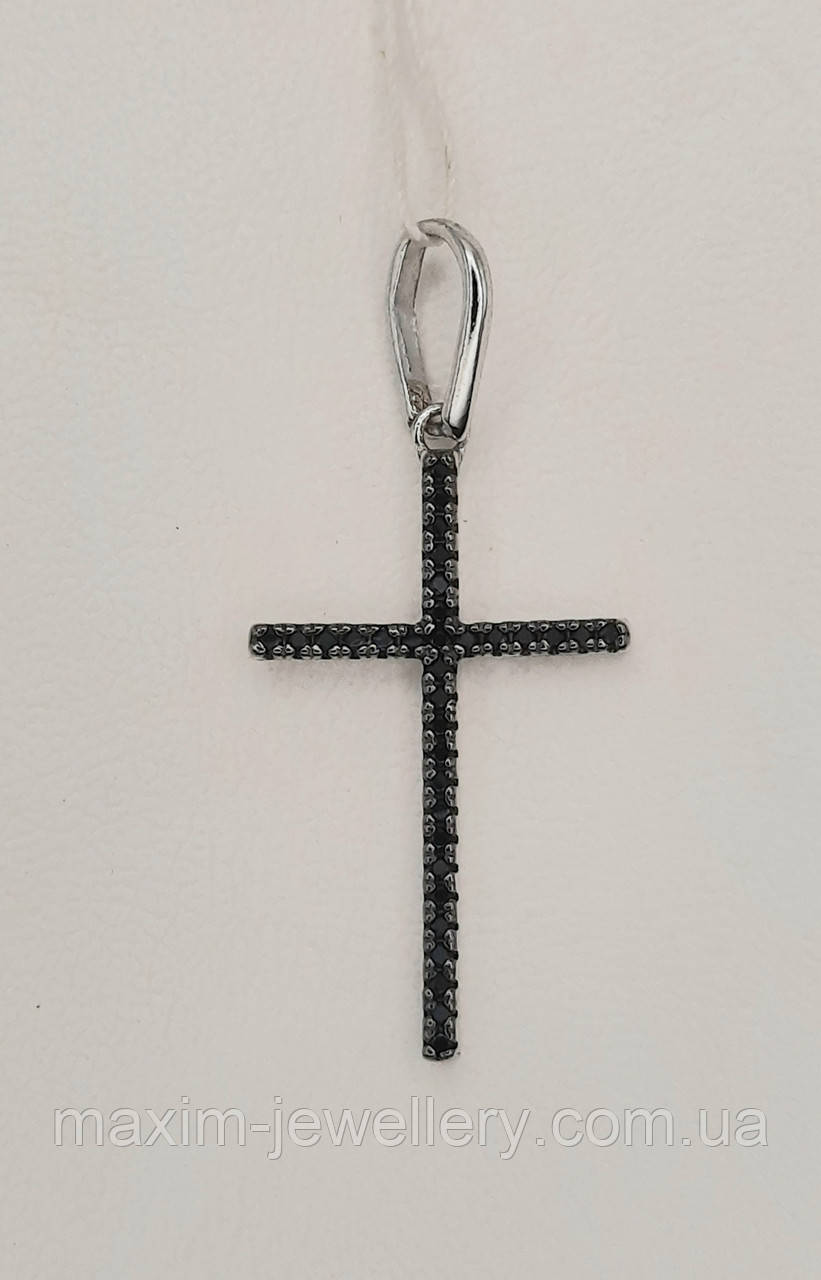 Хрест зі срібла з куб.цирконієм, фото 1