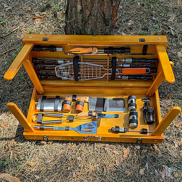 Подарунковий набір шампурів кейс-стіл "Майстер Гриль"