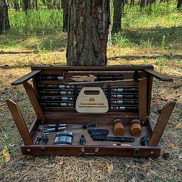 Подарунковий набір шампурів кейс-стіл "Отаман"