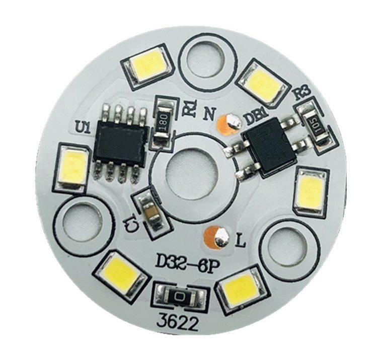 Світлодіодний LED-модуль 5Вт, 32мм AC220В плата для ремонту ламп 5Вт, холодний білий