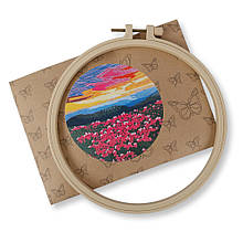 Набір для вишивання гладдю "Море квітів", 20 см (з п'яльцями)