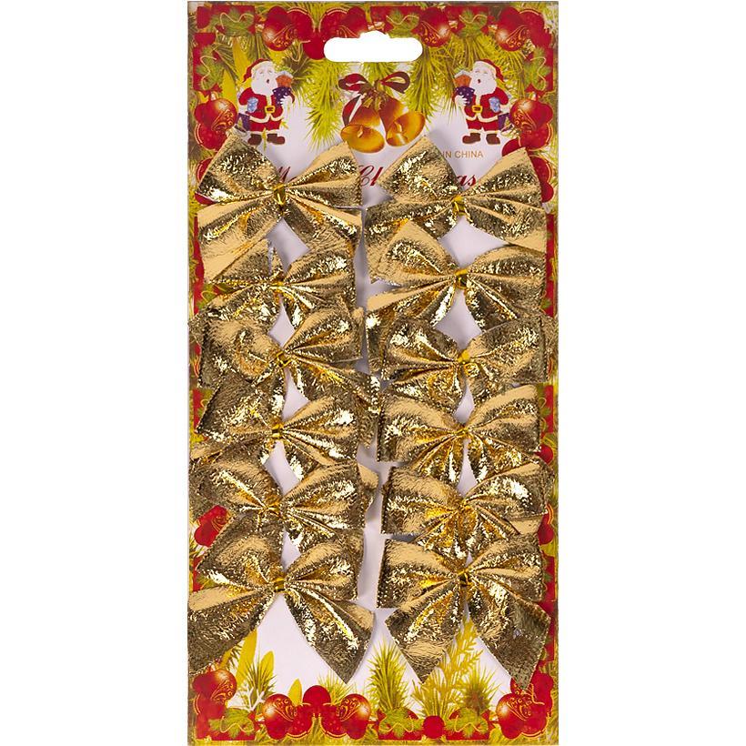 Бантики на ялинку 12 шт ( червоні, золото, срібло), фото 1