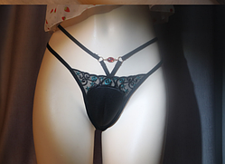 Стринги вагіна труси чорні. Накладна вагіна. Штучна вагіна