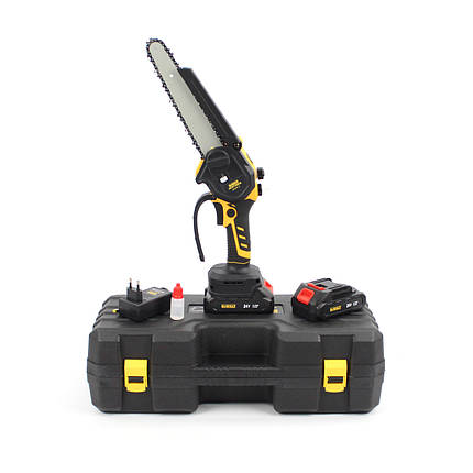 Акумуляторна міні пила DeWalt DCM190HN (24V, 5Аh) щіткова, напівавтоматичне мастило ланцюга, фото 1