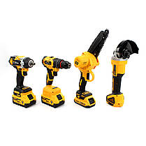Набір 4в1 АКБ DeWalt 36V (Шуруповерт ударний DCD796 + УШМ DCG405 + Гайковерт DCF894 + Міні-пила DCM160N), фото 4