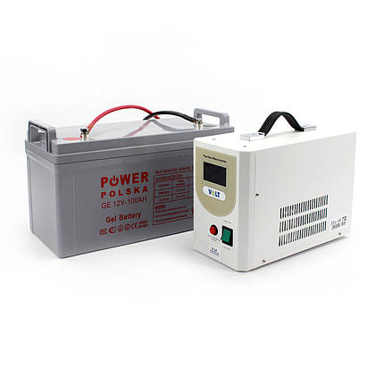 Комплект резервного живлення ДБЖ 12V Volt HB1800 1500Вт + гелева батарея GE 12V,100AH, фото 1