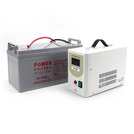 Комплект резервного живлення ДБЖ 12V Volt HB1800 1500Вт + гелева батарея GE 12V,120AH, фото 1