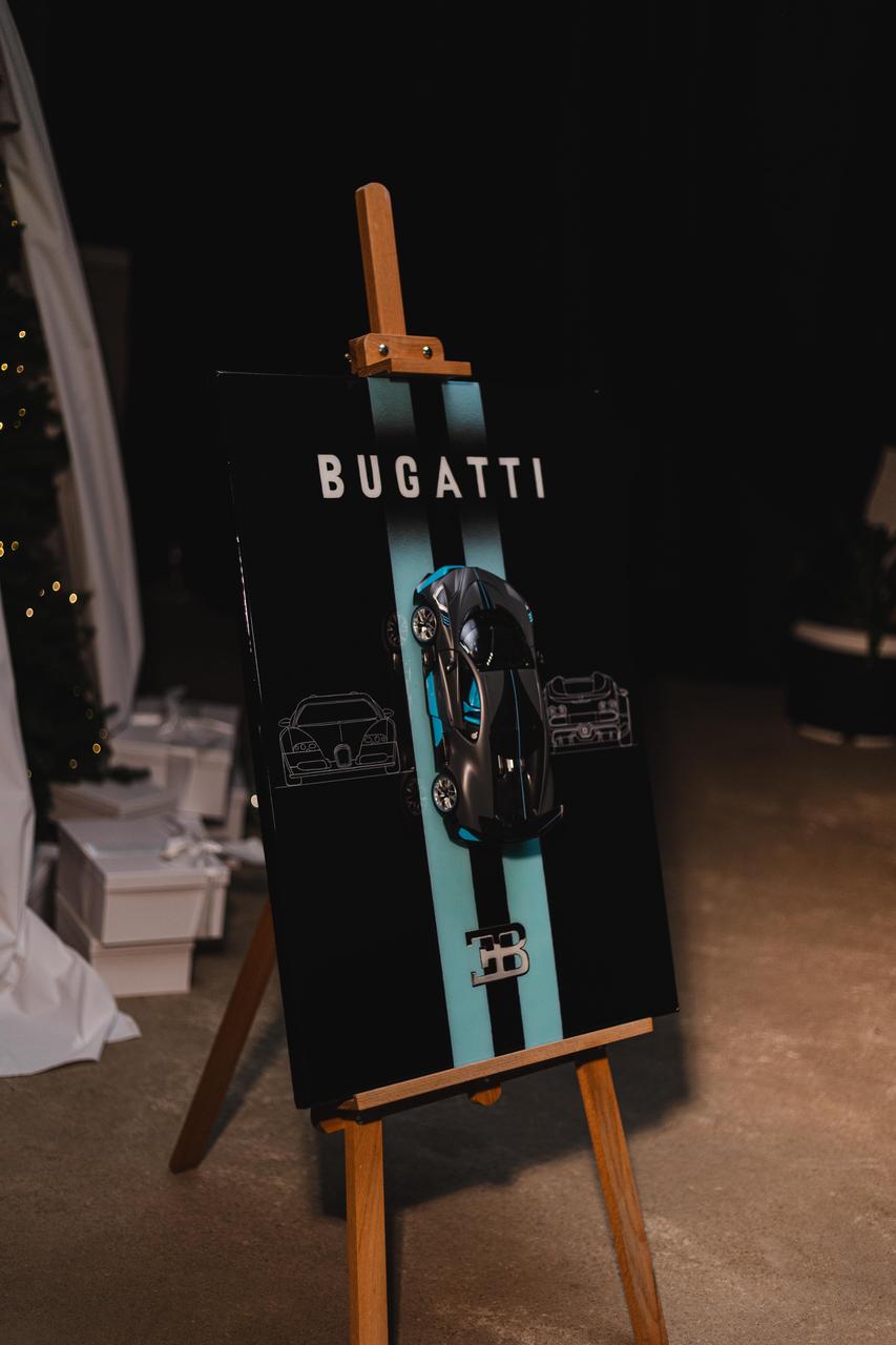 Картина авто Story of Bugatti 80х70 см, фото 1