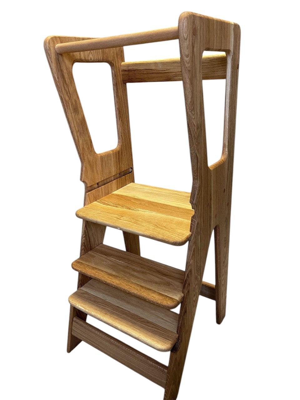 Дитяча вежа Монтессорі, вежа помічника з високоякісного дуба, фото 1