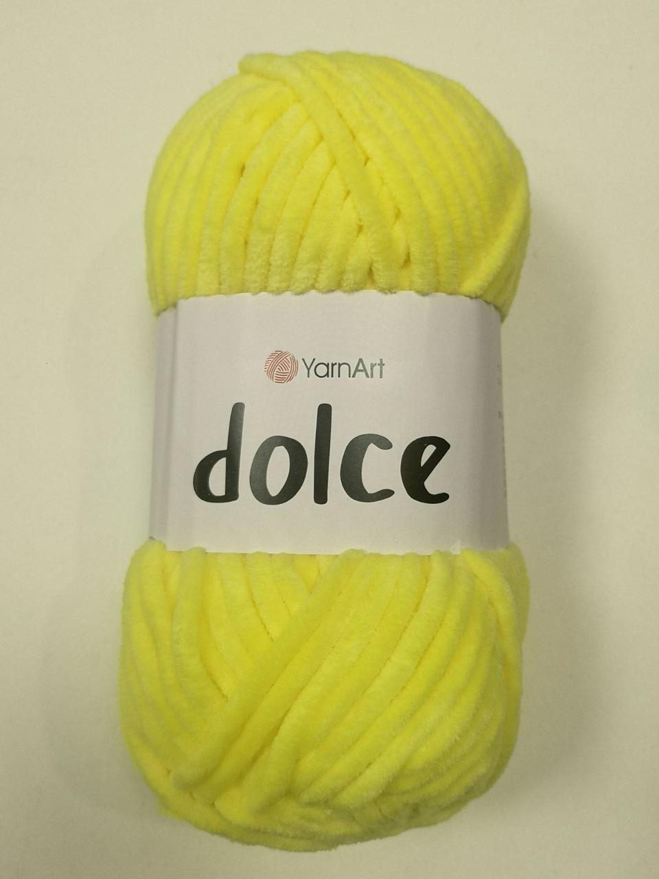 Пряжа для в’язання Дольче YarnArt жовтий 851, 1 моток 100г, фото 1