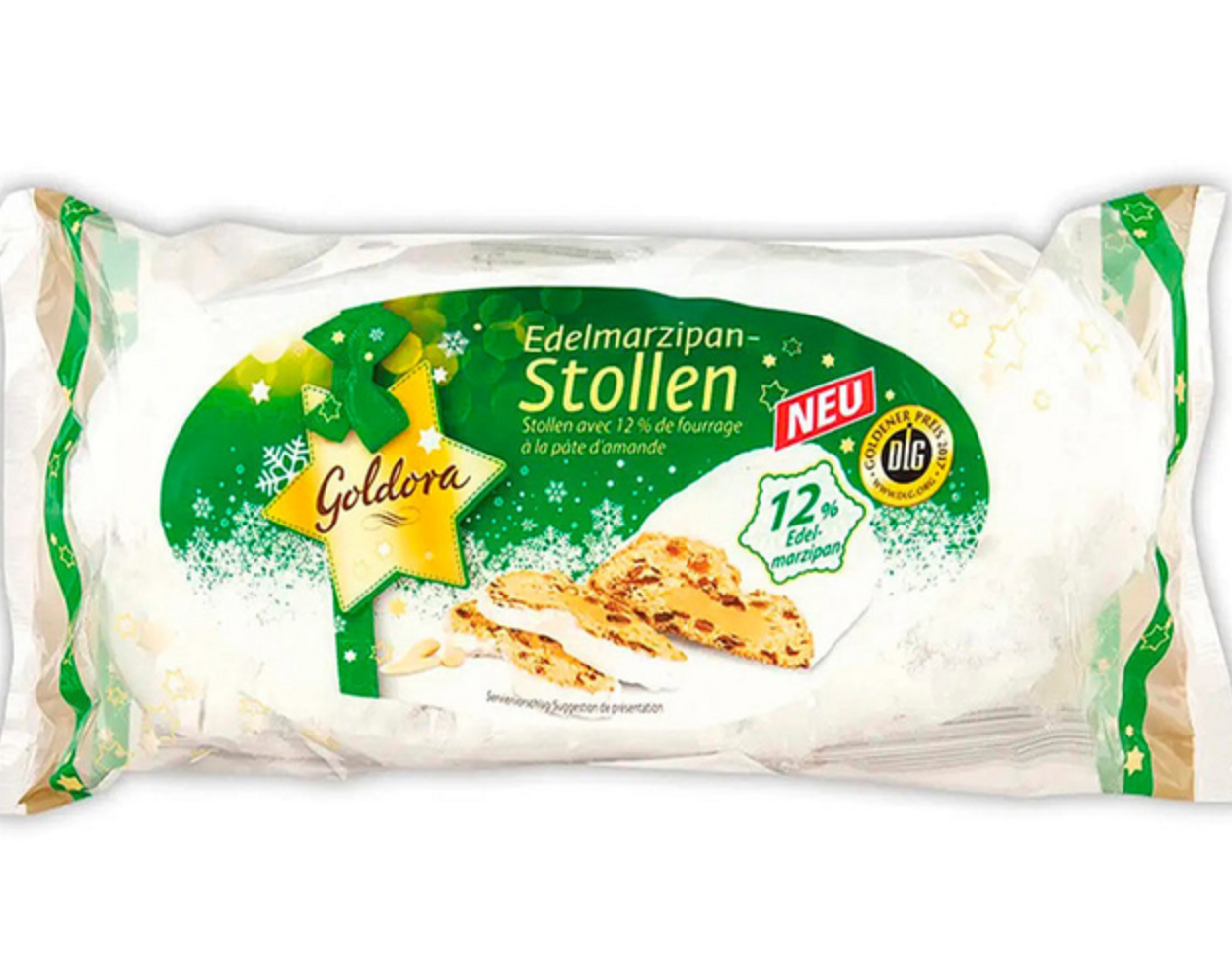 Різдвяний кекс штоллен з марципаном та родзинками Stollen Goldora Edelmarzipan 1 кг