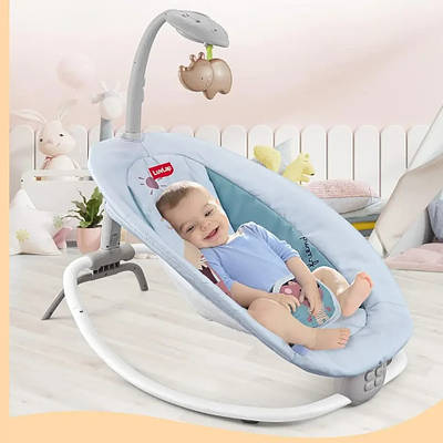 Дитяча електронна гойдалка Підлоговий шезлонг качалка для немовляти мелодії вібрація проектор пульт управління