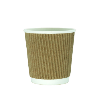 Стакани паперові гофровані 110 мл 25 шт бурі Ripple, фото 1