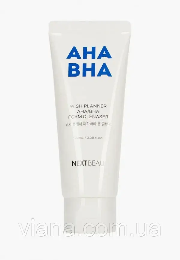 Пінка для вмивання для звуження пір з фруктовими кислотами Nextbeau Aha Bha cleansing foam 100 мл