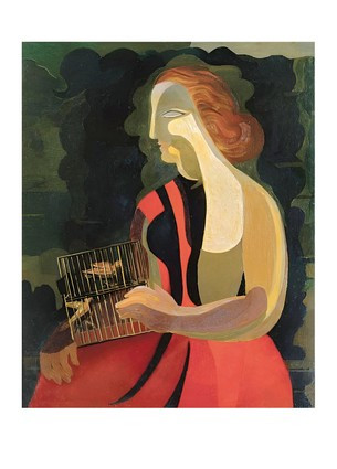 Листівка Українське мистецтво - Жінка з птахами, 1927-1928, фото 1