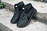 Зимові чоловічі черевики кросівки на хутрі шкіряні чорні спортивні 40-45 розмір (код:МР-Nike), фото 5