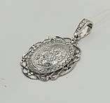 Підвіска "Богородиця з дитям" зі срібла з куб.цирконієм, фото 2