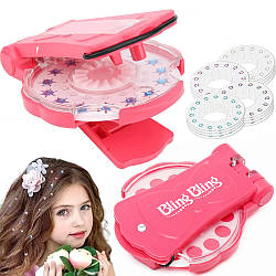 Дитячий набір для прикрашання волосся стразами, XL-568 / Стрази для волосся дитячі / Стайлер для прикрашання стразами