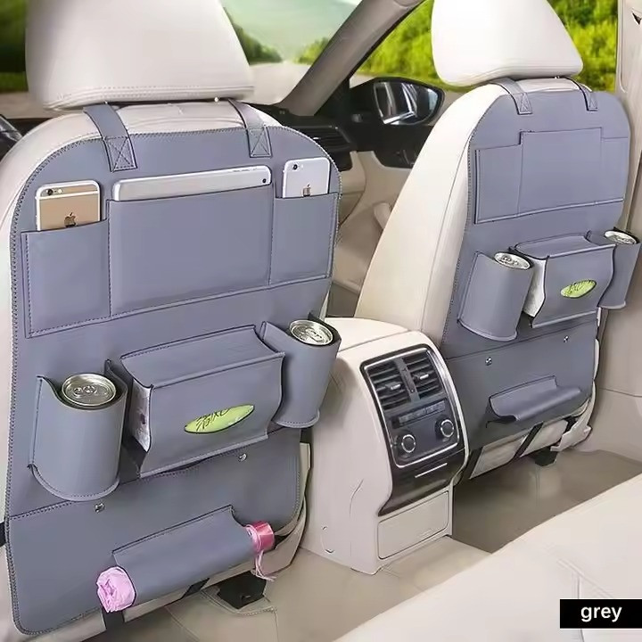 Органайзер автомобільний накидка на спинку сидіння в авто на 7 секцій в авто, колір сірий 60х42 см
