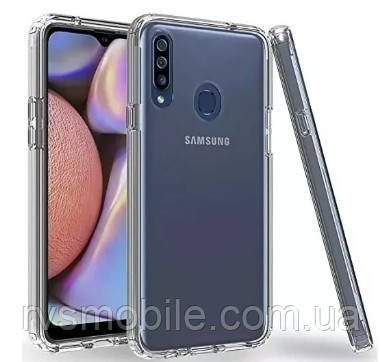Силіконовий чохол для Samsung Galaxy A20s - Прозорий (із заглушками)