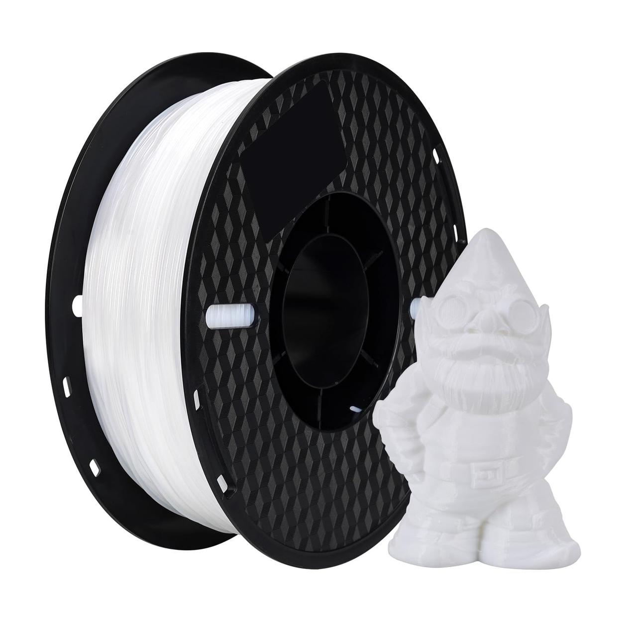 Пластик/філамент для 3D-друку KINGROON TPU White (B01392), Classic Spool, 1.75mm, 1kg, 335m, 210-230°C / Білий